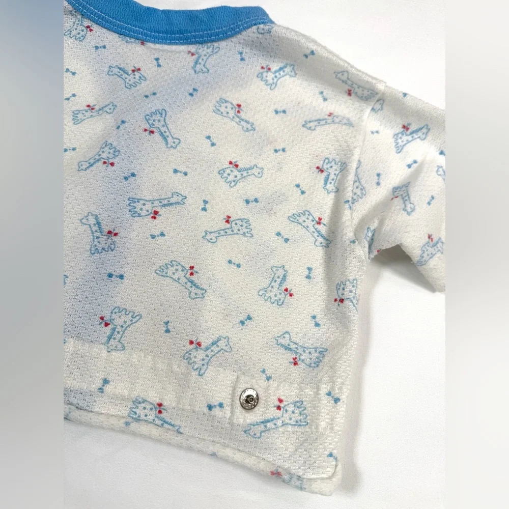 JC PENNEY Toddletime 70s-80s Vintage Baby Boys' Giraffe‎ Button Up Sleepshirt 3